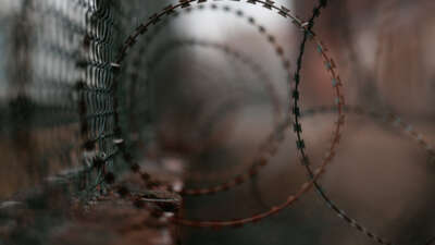 Razor wire and fence