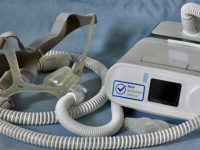 A Philips Respironics CPAP machine.