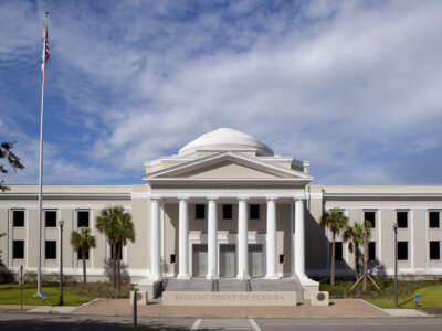 Supreme courthouse in Tallahassee, Florida on a beautiful day.