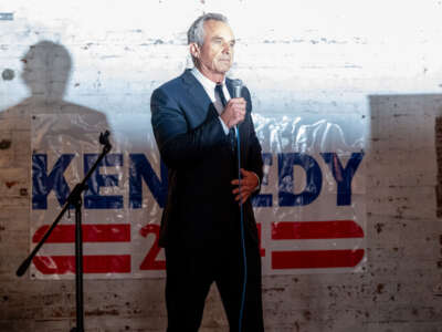Presidential candidate Robert F. Kennedy Jr. holds a campaign event with voters in Brooklyn on August 30, 2023, in New York City.