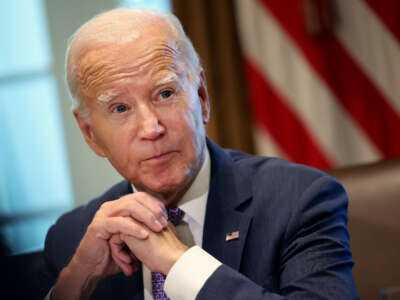 President Joe Biden holds a Cabinet meeting at the White House on October 2, 2023, in Washington, D.C.