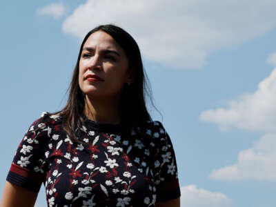 Rep. Alexandria Ocasio-Cortez holds a news conference outside the U.S. Capitol on July 13, 2023, in Washington, D.C.