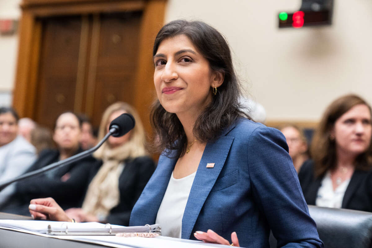 FTC Chairwoman Lina Khan prepares to testify during a House Judiciary Committee hearing in Rayburn Building on Thursday, July 13, 2023.