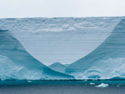 Tabular iceberg, Larsen C ice shelf, Weddell Sea, Antarctica, pictured on January 27, 2022.