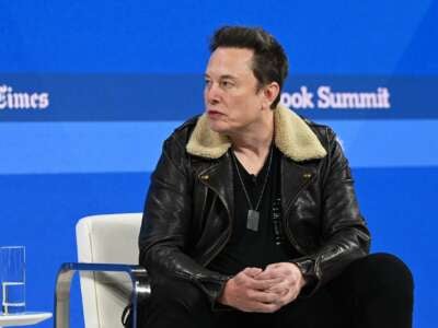 Elon Musk speaks onstage during The New York Times Dealbook Summit 2023 at Jazz at Lincoln Center on November 29, 2023 in New York City.