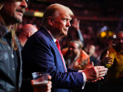 Former President Donald Trump is seen during the UFC 295 event at Madison Square Garden on November 11, 2023, in New York City.