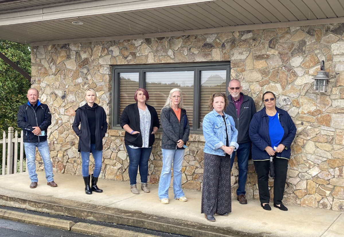 The staff of the Catherine H. Barber Memorial Shelter for people experiencing homelessness pose outside the building. The only shelter for unhoused people in the county of North Wilkesboro, North Carolina, the shelter successfully fought back against zoning ordinances that would have prevented the shelter’s move to a permanent location.