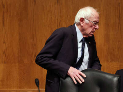 Chairman U.S. Sen. Bernie Sanders arrives for a Senate Health, Education, Labor and Pensions Committee hearing on unions on November 14, 2023, in Washington, D.C.