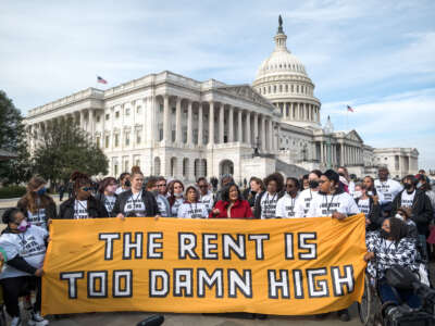 Congressional Progressive Caucus Chair Rep. Pramila Jayapal rallies with 100 tenant activists who converged on the Capitol this week to brief lawmakers on the Renters Bill of Rights and protest price gouging by corporate landlords.