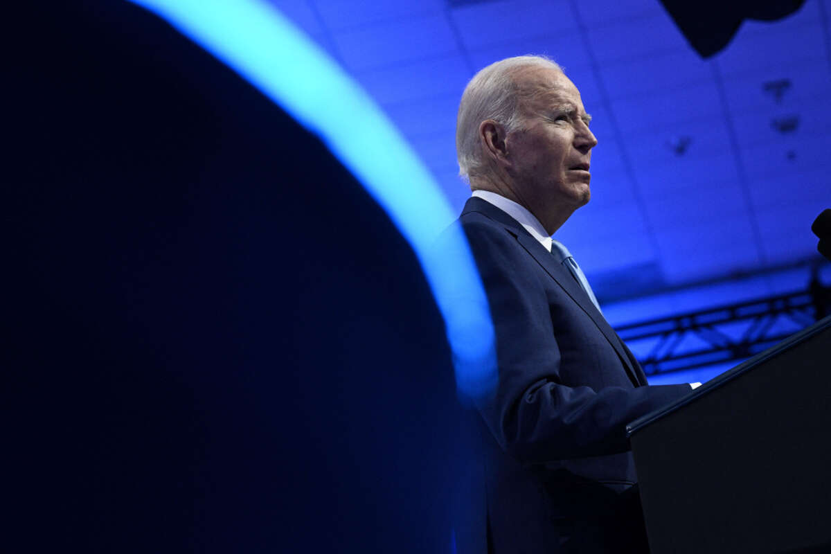 President Joe Biden addresses the CEO summit at the Asia-Pacific Economic Cooperation (APEC) Leaders' Week in San Francisco, California, on November 16, 2023.