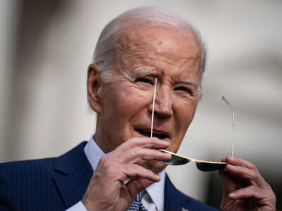 President Joe Biden arrives at a ceremony on the South Lawn of the White House on November 20, 2023, in Washington, D.C.