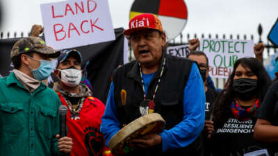 Native Americans stage protest on Indigenous Peoples Day