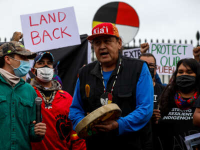 Native Americans stage protest on Indigenous Peoples Day