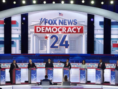 Republican presidential candidates participate in the first debate of the GOP primary season