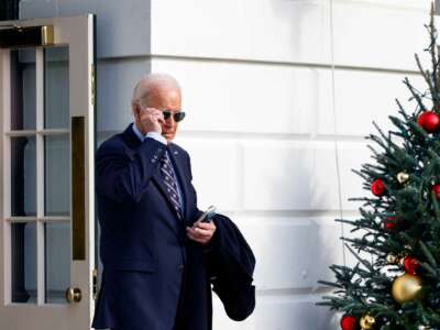 Joe Biden exits the white house
