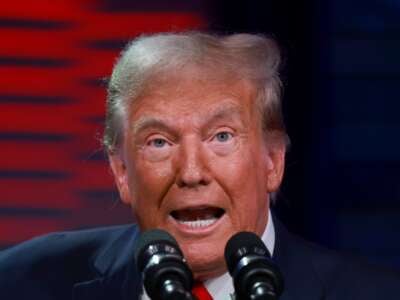 Republican presidential candidate and former President Donald Trump speaks during the Florida Freedom Summit in Kissimmee, Florida, on November 4, 2023.