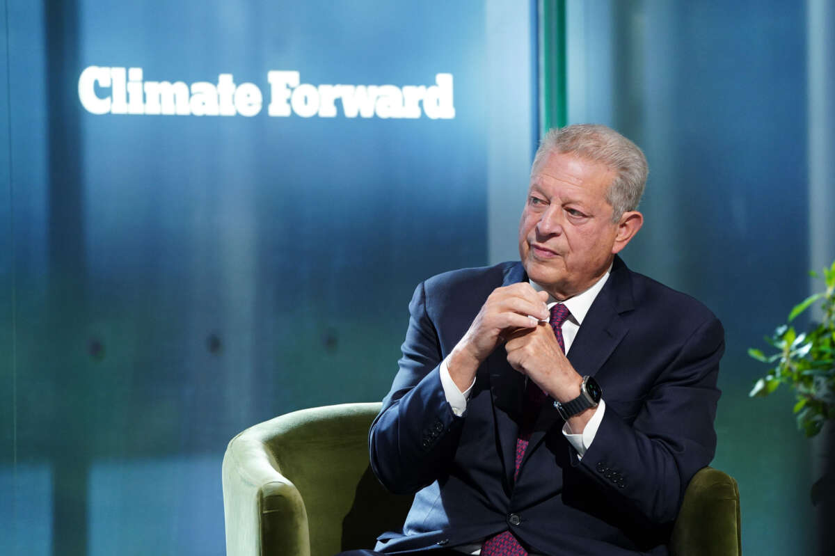 Al Gore, former Vice President of the United States, speaks onstage at The New York Times Climate Forward Summit 2023 at The Times Center on September 21, 2023, in New York City.