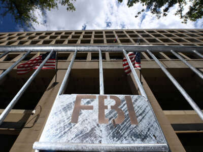 Fencing is seen outside the headquarters of the Federal Bureau of Investigation on August 16, 2022, in Washington, D.C.