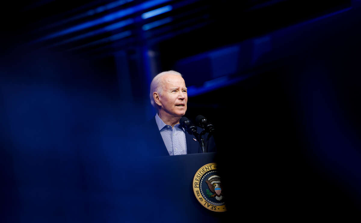 President Joe Biden speaks about Bidenomics at CS Wind on November 29, 2023, in Pueblo, Colorado.