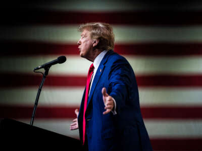 Former President Donald Trump speaks during an event held at the Reno-Sparks convention center on December 17, 2023, in Reno, Nevada.