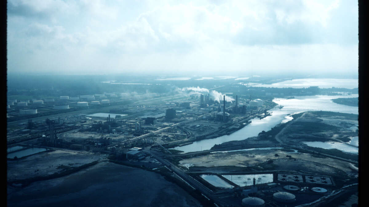 Part of the Strategic Petroleum Reserve, a gulf coast refinery covers acres of low-lying marshland in Louisiana, on June 1, 1980.