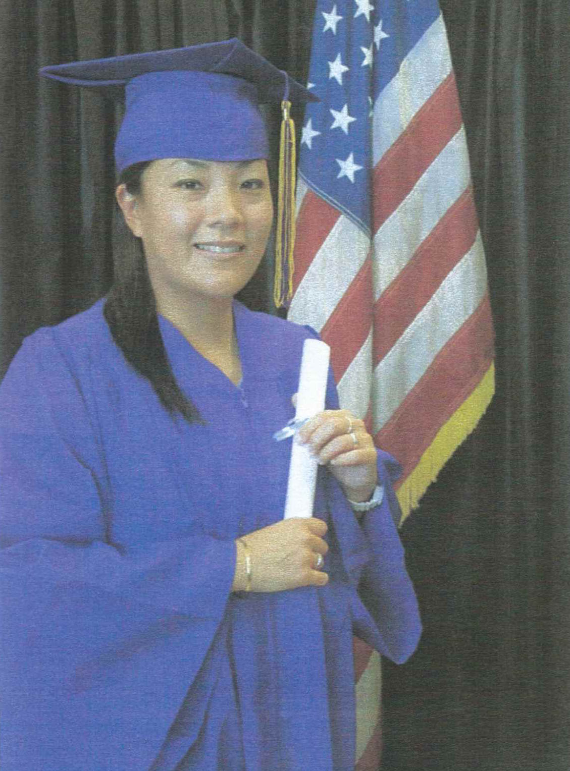 Tien Hsiang Mo graduates from Feather River College, Central California Women’s Facility, in 2018.