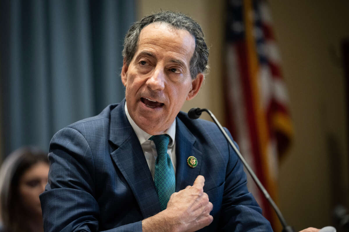 Rep. Jamie Raskin speaks in the Rayburn House Office Building on Capitol Hill on November 13, 2023, in Washington, D.C.