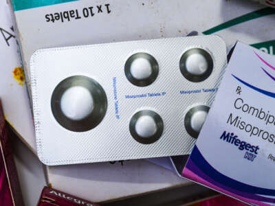 Misoprostol tablets, a medication used in combination with mifepristone to bring about a medical abortion, are pictured.