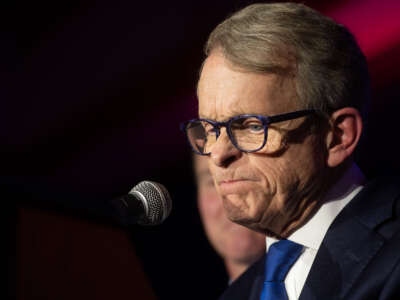 Mike DeWine gives his victory speech after winning the Ohio gubernatorial race at the Ohio Republican Party's election night party at the Sheraton Capitol Square on November 6, 2018, in Columbus, Ohio.
