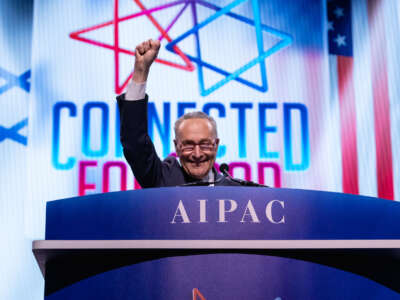 Sen. Chuck Schumer, speaks at the 2019 American Israel Public Affairs Committee (AIPAC) Policy Conference, at the Walter E. Washington Convention Center in Washington, D.C., on March 25, 2019.