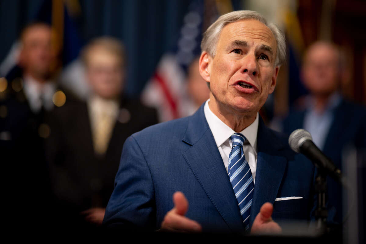 Texas Gov. Greg Abbott speaks during a news conference at the Texas State Capitol on June 8, 2023, in Austin, Texas.