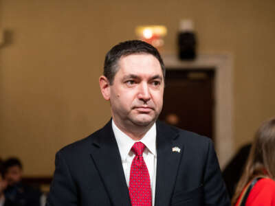 Montana Attorney General Austin Knudsen arrives to testify during a House Homeland Security Committee hearing on January 10, 2024.