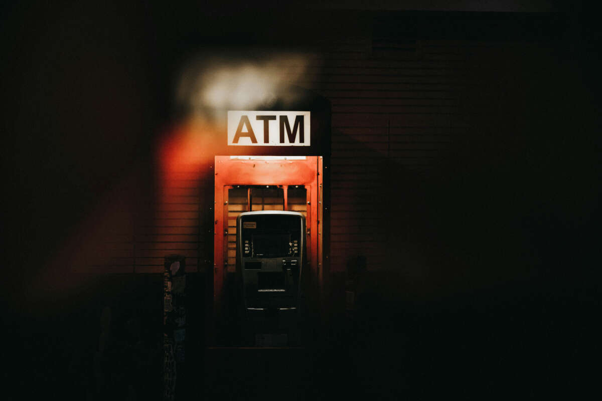 ATM pictured at night