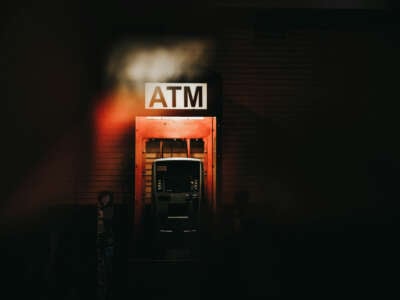 ATM pictured at night
