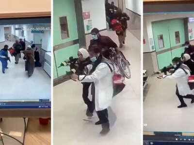 Security footage shows Israeli forces disguised as civilians and medical staff during a raid on Ibn Sina Hospital in Jenin, a city in the occupied West Bank, on January 30, 2023.