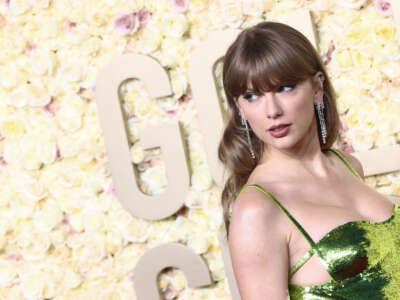 Taylor Swift is pictured at the 81st Golden Globe Awards held at the Beverly Hilton Hotel on January 7, 2024, in Beverly Hills, California.