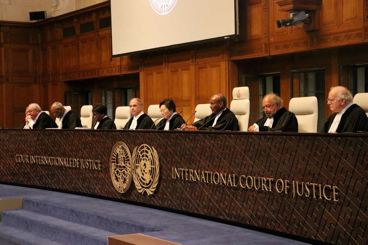 An inside view of International Court of Justice in The Hague, Netherlands, on July 23, 2018.