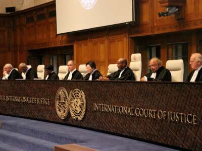 An inside view of International Court of Justice in The Hague, Netherlands, on July 23, 2018.