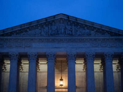 The U.S. Supreme Court building is seen at dawn on January 30, 2024.