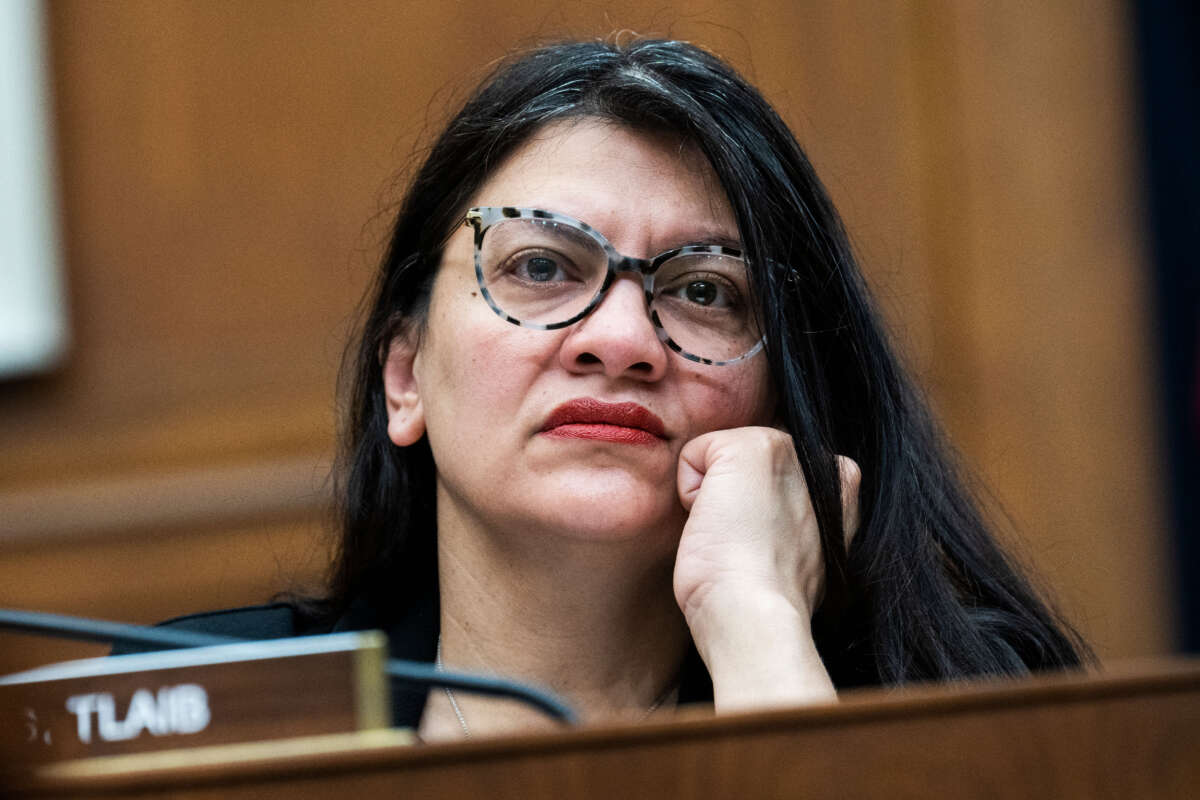 Rep. Rashida Tlaib attends a House Financial Services Committee hearing in Rayburn Building on March 29, 2023.