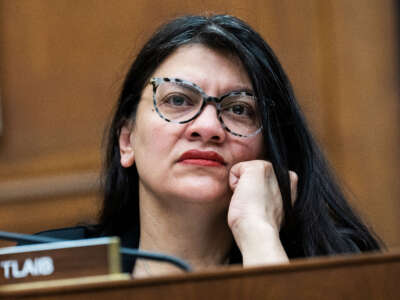 Rep. Rashida Tlaib attends a House Financial Services Committee hearing in Rayburn Building on March 29, 2023.