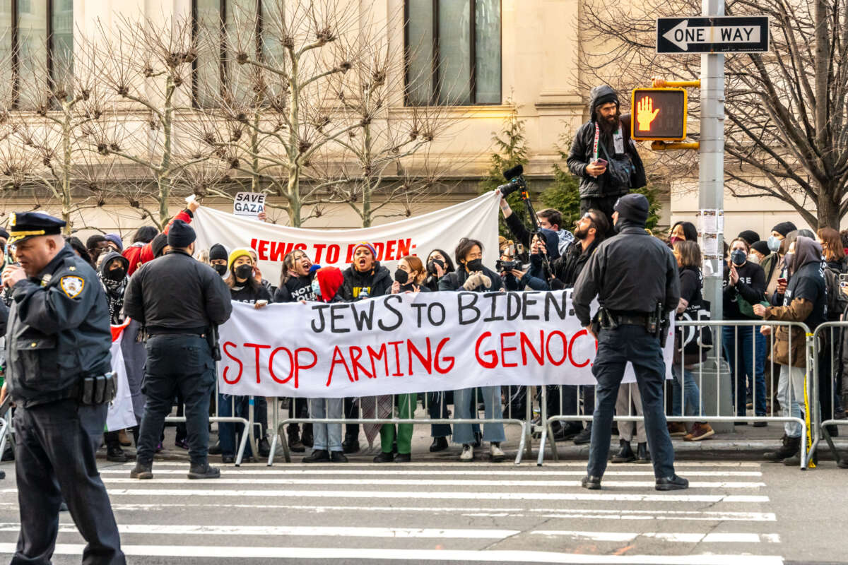 Hundreds of Jewish demonstrators gathered in New York City on Wednesday, February 7, 2024, to protest against the United States' continued funding of Israel's war on Gaza and to call for a permanent ceasefire.