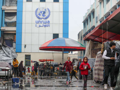 Many Palestinian families take refuge under harsh conditions at a school affiliated to the United Nations Relief and Works Agency for Palestine Refugees (UNRWA) at the Daraj neighborhood as the Israeli attacks continue in Gaza City, Gaza, on February 6, 2024.