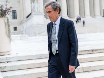 Edward Blum, the affirmative action opponent behind the lawsuits challenging admission procedures at Harvard University and the University of North Carolina at Chapel Hill, leaves the Supreme Court in Washington, D.C. on October 31, 2022.