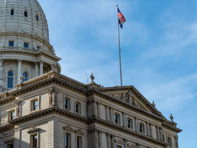 The Michigan capitol building is pictured in Lansing, Michigan.