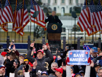 President Donald Trump speaks at the 'Stop The Steal' Rally on January 6, 2021, in Washington, D.C.