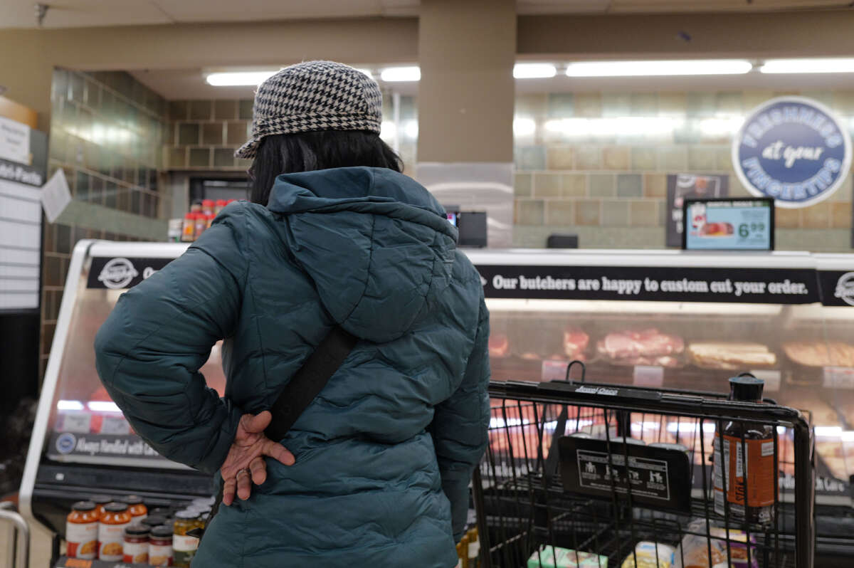 A customer shops at a grocery store on February 13, 2024, in Chicago, Illinois.