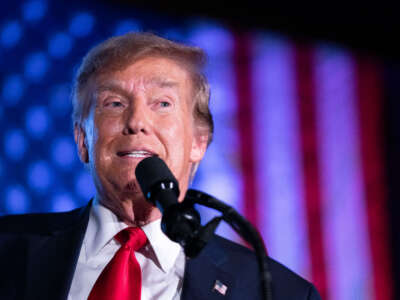 Former President Donald Trump speaks during the Black Conservative Federation Gala on February 23, 2024, in Columbia, South Carolina.