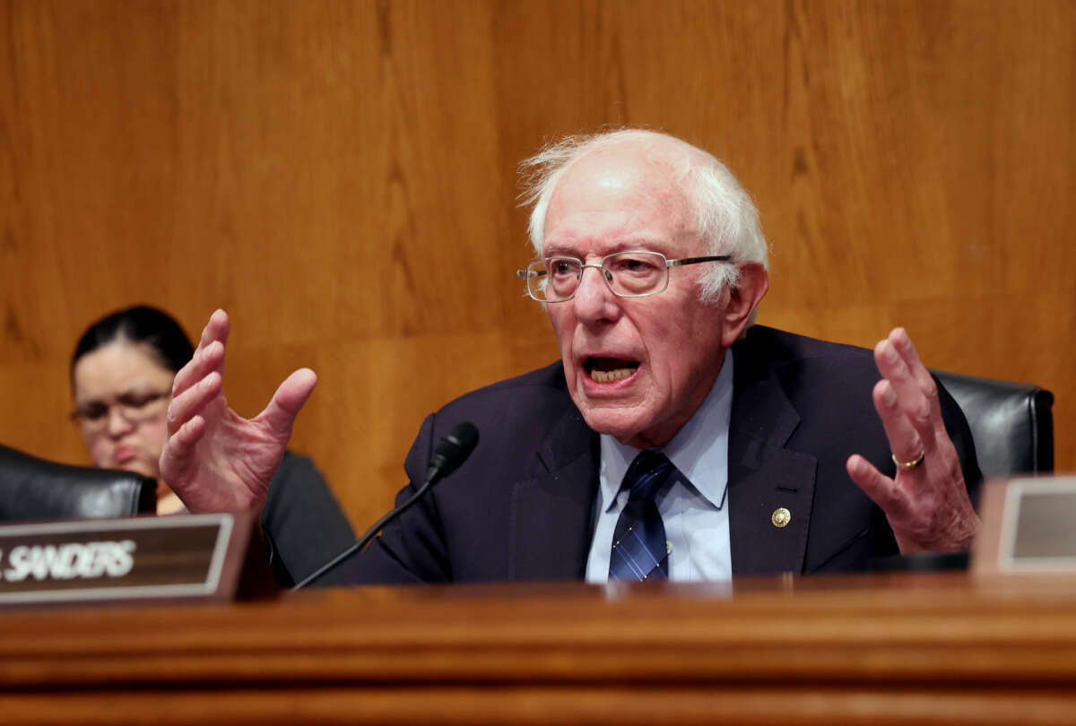 U.S. Sen. Bernie Sanders presides over a Senate Health, Education, Labor and Pensions Committee hearing on unions on November 14, 2023, in Washington, D.C.