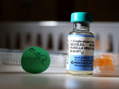 A dose of measles vaccine is seen at the Miami Children's Hospital on June 2, 2014, in Miami, Florida.